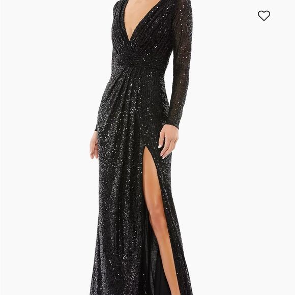 Mac Duggal 26490 Sequined Long Sleeve Gown, Size 14 $398 - Picture 3 of 9